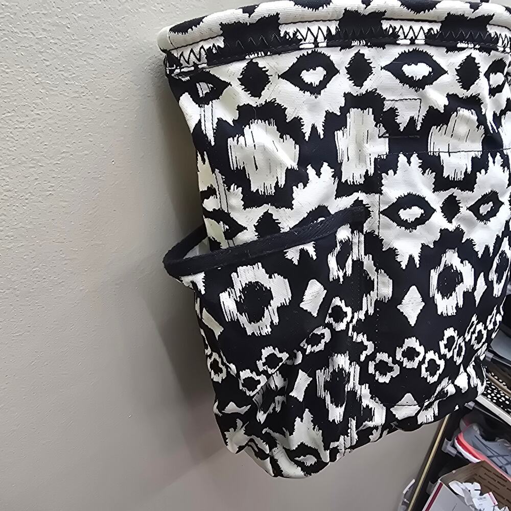 Thirty-One Retro Metro Aztec Print Canvas Tote Bag Bohemian Boho White Black - Picture 4 of 14